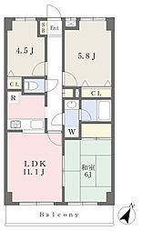 バウス白幡 3LDKの間取図画像