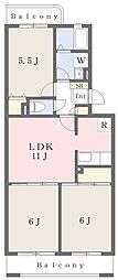 グレイスリラ 3LDKの間取図画像