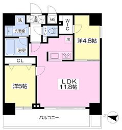 URBANITA岸町 2LDKの間取図画像