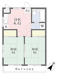 礒部マンション 2DKの間取図画像
