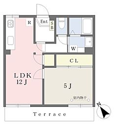 サンハイツ美園A棟 1LDKの間取図画像