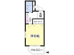 ブラン南浦和 1Kの間取図画像