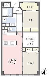 パラドール2 2SLDKの間取図画像