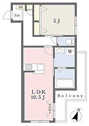 （仮）川口市戸塚6丁目新築計画 3階1LDKの間取り