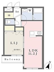 （仮）川口市戸塚6丁目新築計画 302 3階1LDKの間取り