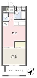 ハイツ柏倉 1DKの間取図画像