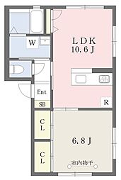 ベルメノン 1LDKの間取図画像