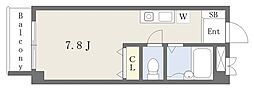 ティファニー3 ワンルームの間取図画像