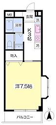 PleasantSURUGA 1Kの間取図画像