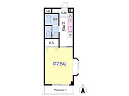 PleasantSURUGA 1Kの間取図画像