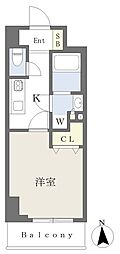 エクリューズ 1Kの間取図画像