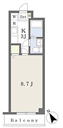 メゾンベルジュ 1Kの間取図画像