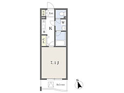 コンフォート芝西 1Kの間取図画像