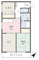 カネタハイツ 3DKの間取図画像