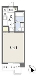 メゾンベルジュ 1Kの間取図画像