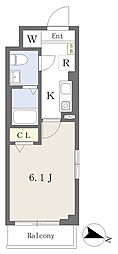 ハッピースマイルレジデンス与野 1Kの間取図画像