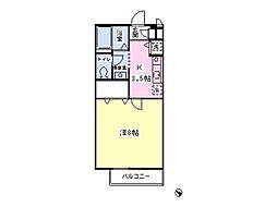 ラ・ヴィーニュ 1Kの間取図画像