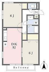 メゾンベール 2DKの間取図画像
