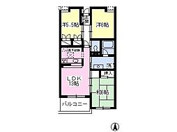 クレスト大島 3LDKの間取図画像