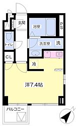 EAGLECOURT ワンルームの間取図画像