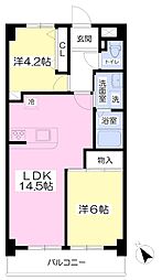 グランディオスヒル桜木 2LDKの間取図画像