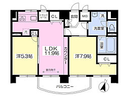 リジェール3 2LDKの間取図画像