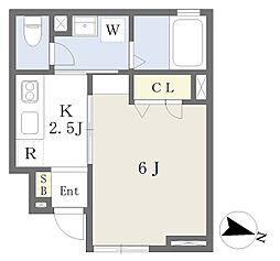 Ｂｅｌｌｅ　Ｈｅｉｍ 1階1Kの間取り