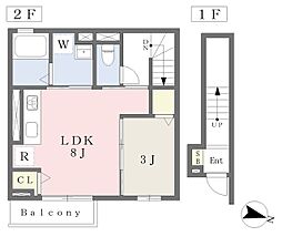 Ｂｅｌｌｅ　Ｈｅｉｍ 2階1LDKの間取り