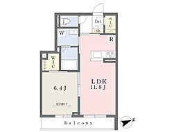 グランフォーザ 3階1LDKの間取り