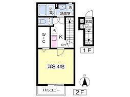 サローネAoki壱番館 1Kの間取図画像