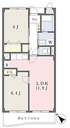 ボルベール 2LDKの間取図画像