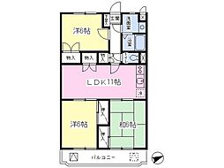 ブルーミングパーク越谷 3LDKの間取図画像