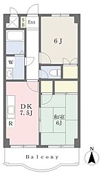 セントピアプラザA 2DKの間取図画像