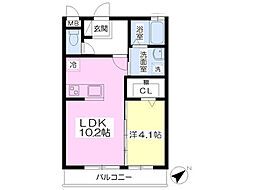 ピソ　オエステ 2階1LDKの間取り