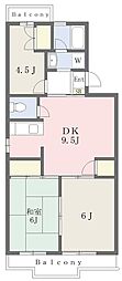 ビバレッジ新宿1号館 3DKの間取図画像