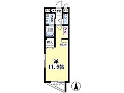 マイキャッスル ワンルームの間取図画像