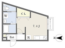 SOLEIL ワンルームの間取図画像