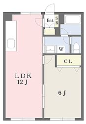 サンフラワーみずほ台マンション 1LDKの間取図画像
