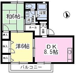 エルムふじみの2 2DKの間取図画像