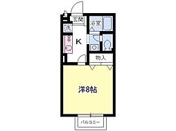 フォーシン・レジデンス 1Kの間取図画像