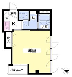 コーノビル 1Kの間取図画像