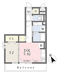 メープルパティオ 1DKの間取図画像