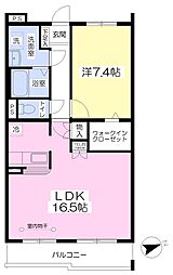 TwinLeavesWest 1LDKの間取図画像