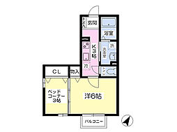 アンソレイエ 2Kの間取図画像