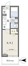 セレッソ西所沢 1Kの間取図画像