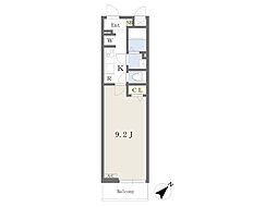 F.アゼリアけやき台 1Kの間取図画像