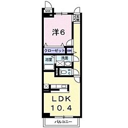 オープン・ベルズ 1LDKの間取図画像