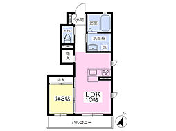 ジョイナス2 1LDKの間取図画像