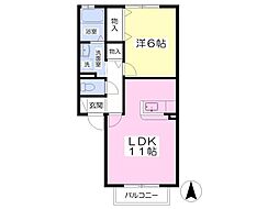 ルーチェ 1LDKの間取図画像