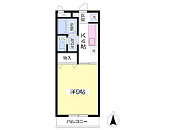 すとりーむ浜尻Ａ 1階1Kの間取り